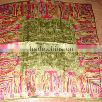 digital print custom design square pure silk scarf 90*90