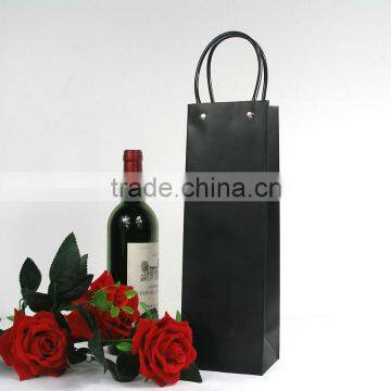 Coated Paper wine bag for bottle, stock single bottle wine bags