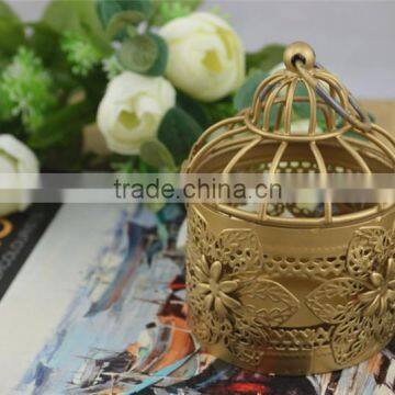 new gold Bird cage metal morocco lantern for wedding&holidays&home decor