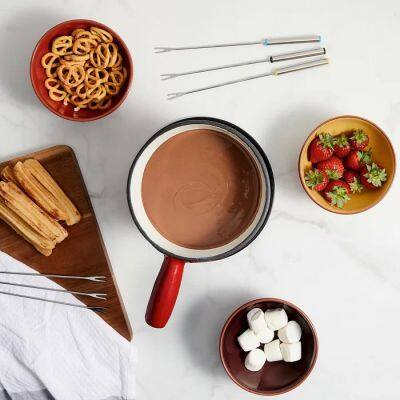 Best Selling Cookware Caquelon Cast Iron Fondue Pot 23 cm Suitable for Induction Cookers photo-4