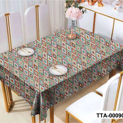 Classic Boho Persian Geometry PVC Tablecloth, Waterproof, Wear-resistant, Great for Daily Dining and Unique Interior Decoration photo-3