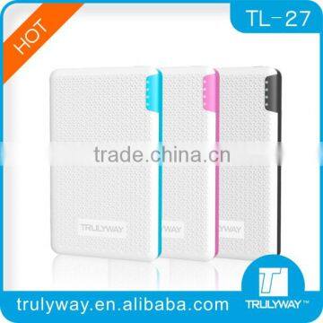 Trulyway TL-27 2400mAh Mini Ultra-thin design portable charger with CE, FCC, ROHS