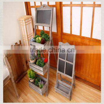 Shabby Chic Wedding Indoor Room Ornament Flower Pot Shelf With Blackboard photo-5