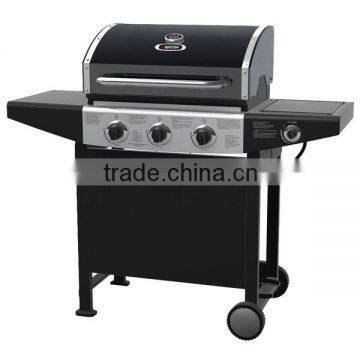 CSA & CE Certified Powder Coated 3 Burner Gas Grill with a Side Burner