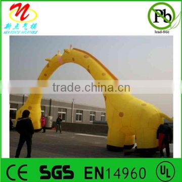 Giraffe shaped inflatable entrance arches for advertisement