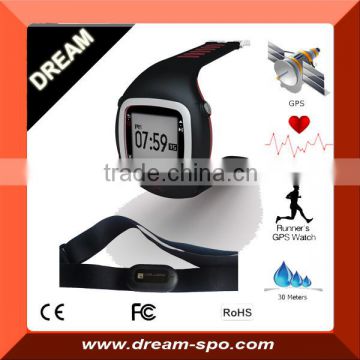 Gps watch tracker with pulse altimeter compass for runing