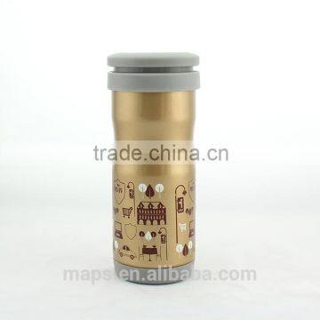 high quality low MOQ stainless steel vacuum flask,vacuum cup with tea filter