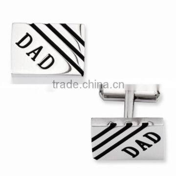 Stainless steel rectangle DAD Cuff Links for Man