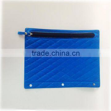Osni Fashion Custom 3-ring Binder Pencil Bag Candy Color File Document Bag Grid Plastic Binder Pencil Bag