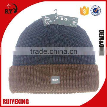 custom thick enlarge design black acrylic kintting hat