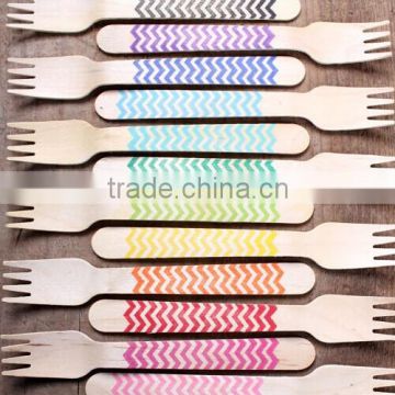 Chevron Wooden Dessert Forks