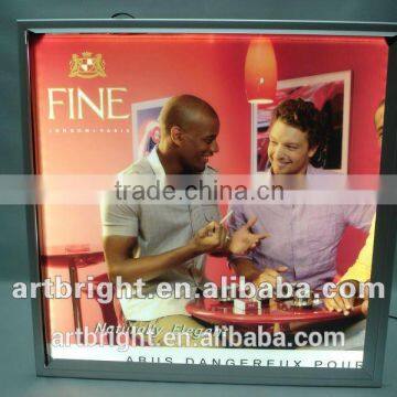 Advertising LED slim light box with aluminum snap frame