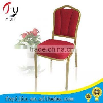 hot sale red leather+gold frame steel chair