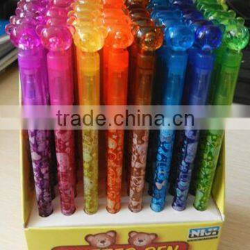 2014 new production bear cap glitter pen