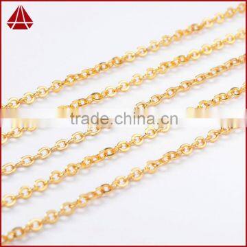 18 inch Simple gold chain necklace 18k gold plated necklace jewelry cable chain, clip on chain                        
                                                Quality Choice