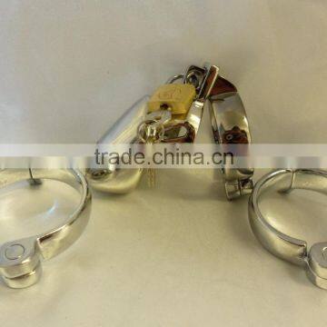 Small Steel Chastity Device Interchangable 3 Rings Bondage Restraint Steel Sex Toys