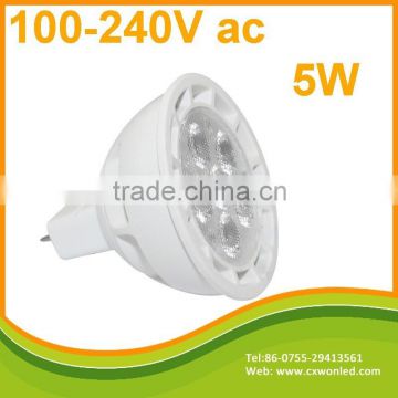 AC100-240V LED spot lamp white housing high quality 5watt 3030 smd spotlight]