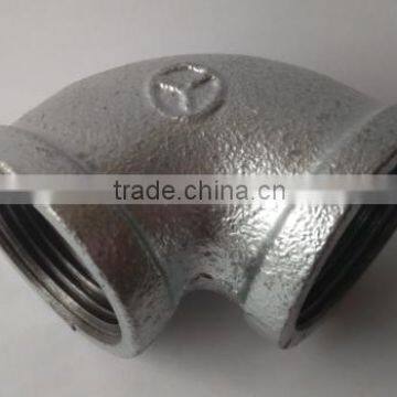 galvanized malleable cast iron pipe fittings 90degree AMERICAN STANDARD THREADS pipe fitting elbow