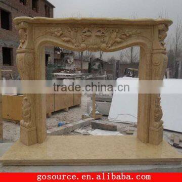 beige color marble fireplace mantel