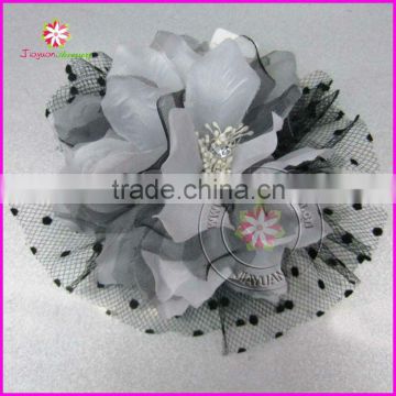 Bridal silk flower/mesh hair accessory