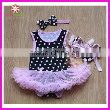 Wholesale polka dot baby girl romper bodysuit pettiskirt