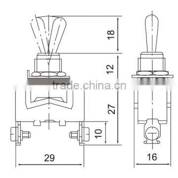 CNTD Factory Supply 15 Amp Waterproof Toggle Switch ON-OFF 2 Way Screw Terminal Toggle Switch C511B photo-2