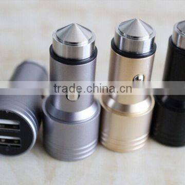 new stainless steel alloy dual port usb car charger