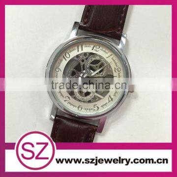 Best Selling Vintage Stainless Steel Back Geneva Quartz Watch Fashion Leather Watch