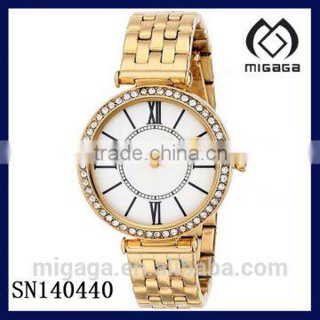 fashion cheap alloy watch gold plating alloy quartz watch