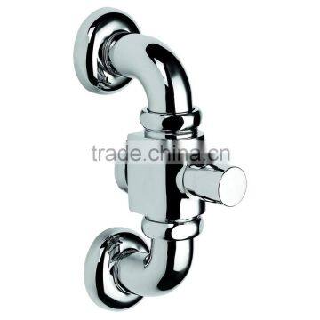 High Quality Brass Push Button Toilet Flush Valve, Self Closing Valve, Chrome Finish and Wall Mounted