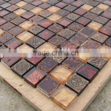 cheap square interior glass tile for floor and wall SG03