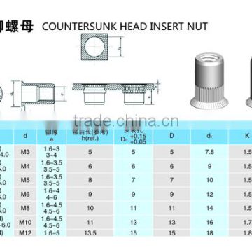 Countersunk Head Rivet Nut