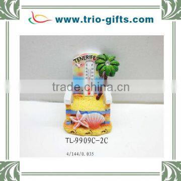 Poly resin decoration thermometer with palm tree