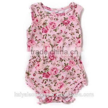 wholesale newborn baby romper flower cotton open crotch bodysuit infant clothing