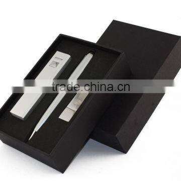 3 in 1 metal power bank and charge cable and usb disk custom made gifts set for mobile phone & computer accessories
