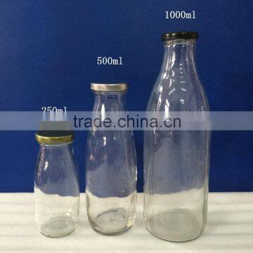 250ml 500ml 1000ml juice glass bottle with fit cap