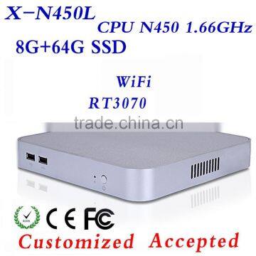 Ultra-Low-Power N450 8G RAM 64G SSD Cloud Terminal Network Computer Desktop Computer Mini Itx PC Cases