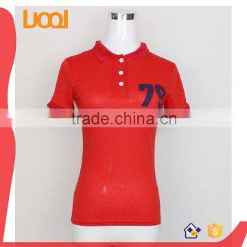 Custom wommens short sleeve 100 cotton screen printing words of Polo t shirts