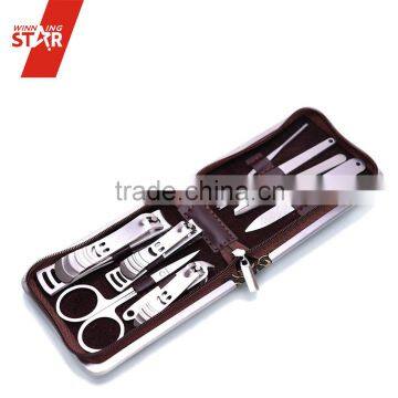 Winning star professional cheap stainless steel pedicure nail care manicure set tools for girls and men