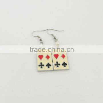 Cheap chinese poker pendant earring designs