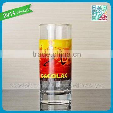 Cacolac stylish drinking glass cup colorful decal glass tumbler beer glass wholesale glassware