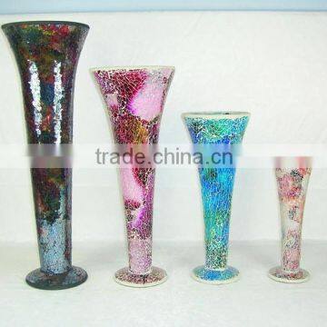 Glass Mosaic Candle Holder in Red Color