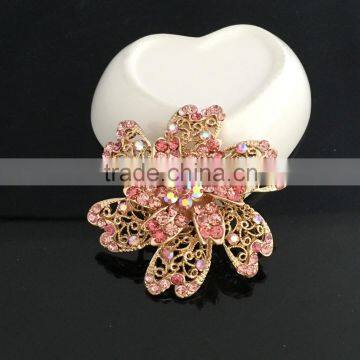 Zinc Alloy Color AB Rhinestone Flower Brooch Pin,Crystal Brooches For Decoration