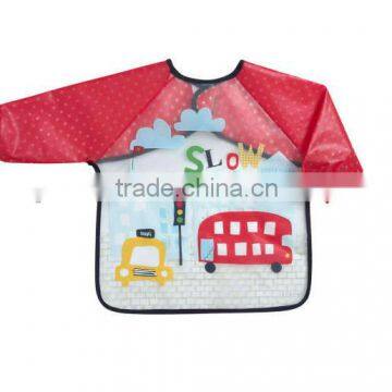 waterproof PEVA printed kids apron/pvc bib apron