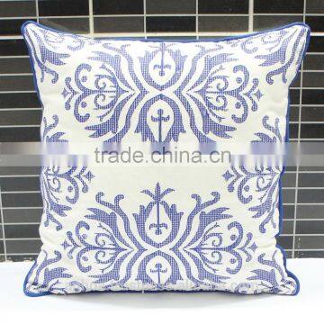 Embroidered Linen Decorative Cushion Cover