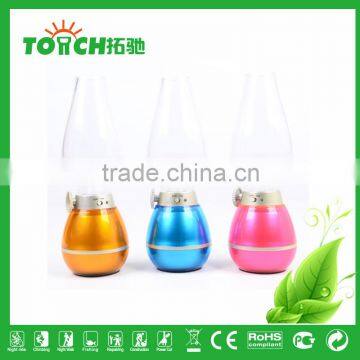 New Design Wind Switch Camping Light 3 Colors Gold Blue Pink Color Vintage Kerosene Design CFL Fashion Design Light Lamp photo-2