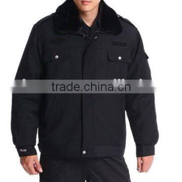 Black Cotton Work Uniform Warm Winter Clothing Winter Jacket for Men