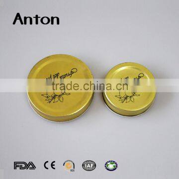 Gold glass fruit bottle tinplate metal lid with Printing