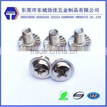 cross recess washer screws with knurling head