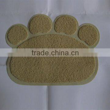 Stone color Pet Paw print litter mat for cats/PVC mat/vinyl cushion floor mat 45x60cm